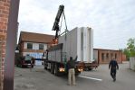 Prefab panel blocks leaving the factory